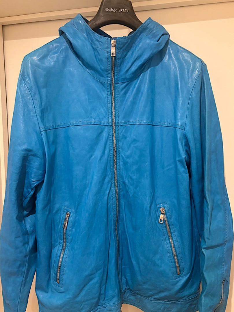 良品GIORGIO BRATOジョルジオブラット定番ラムレザーフーディジャケット