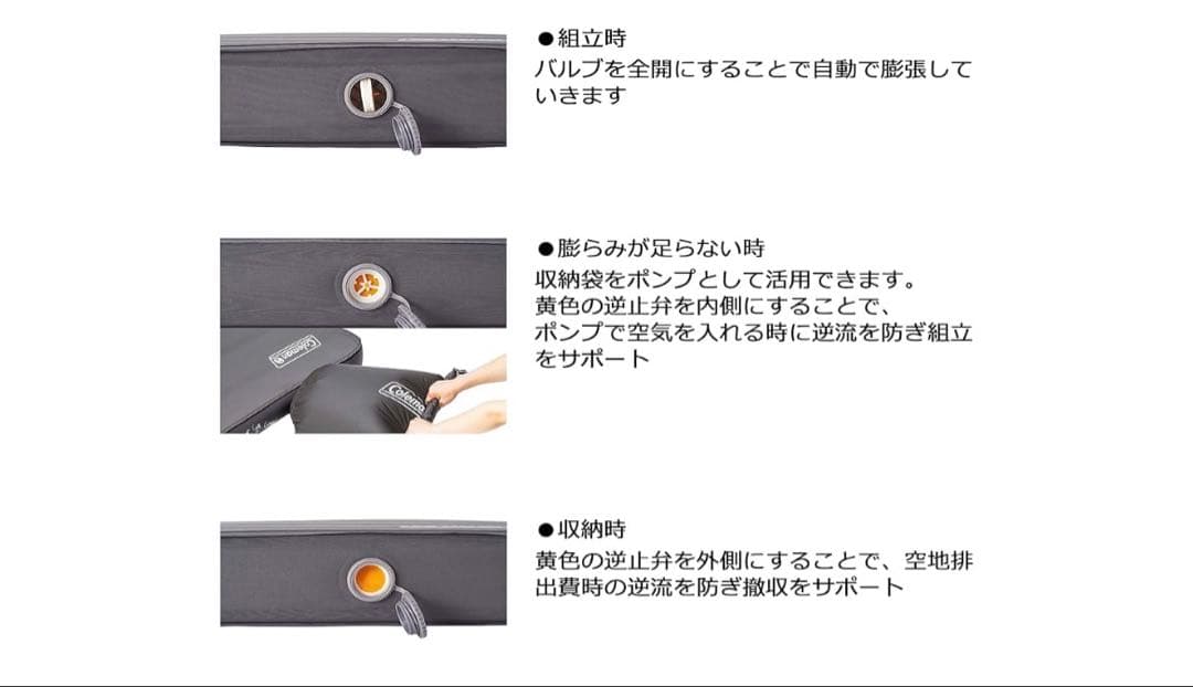 Colemanキャンパーインフレーターマットハイピーク/ダブル