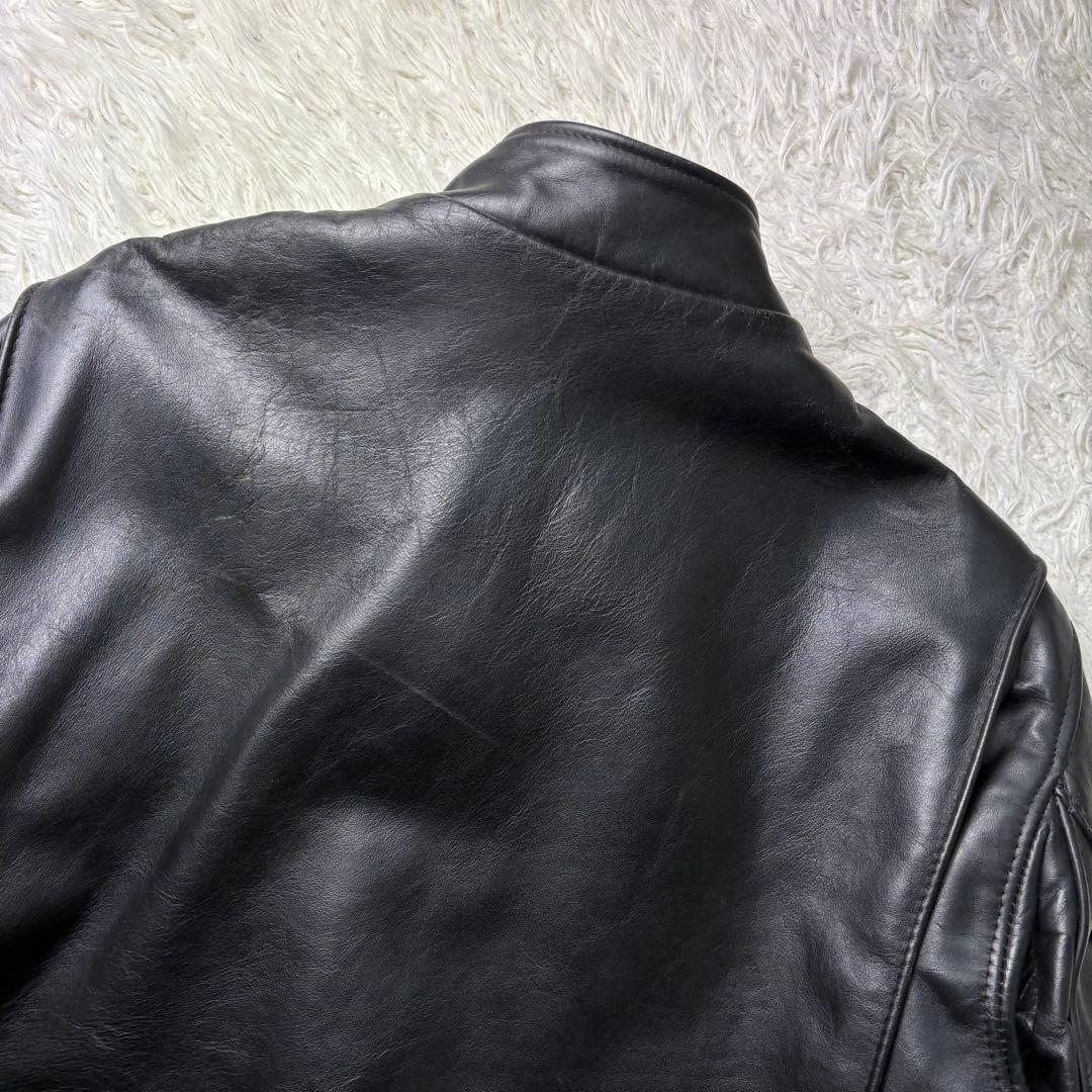 良品　Lサイズ相当　ショット　641 シングルライダースジャケット　バイカー　黒