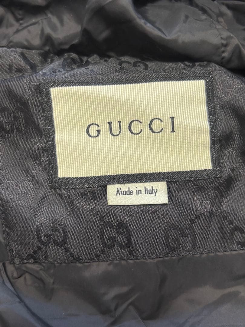 正規品GUCCI フード付き ブラック ダウンベスト 48