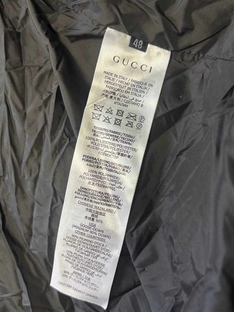正規品GUCCI フード付き ブラック ダウンベスト 48