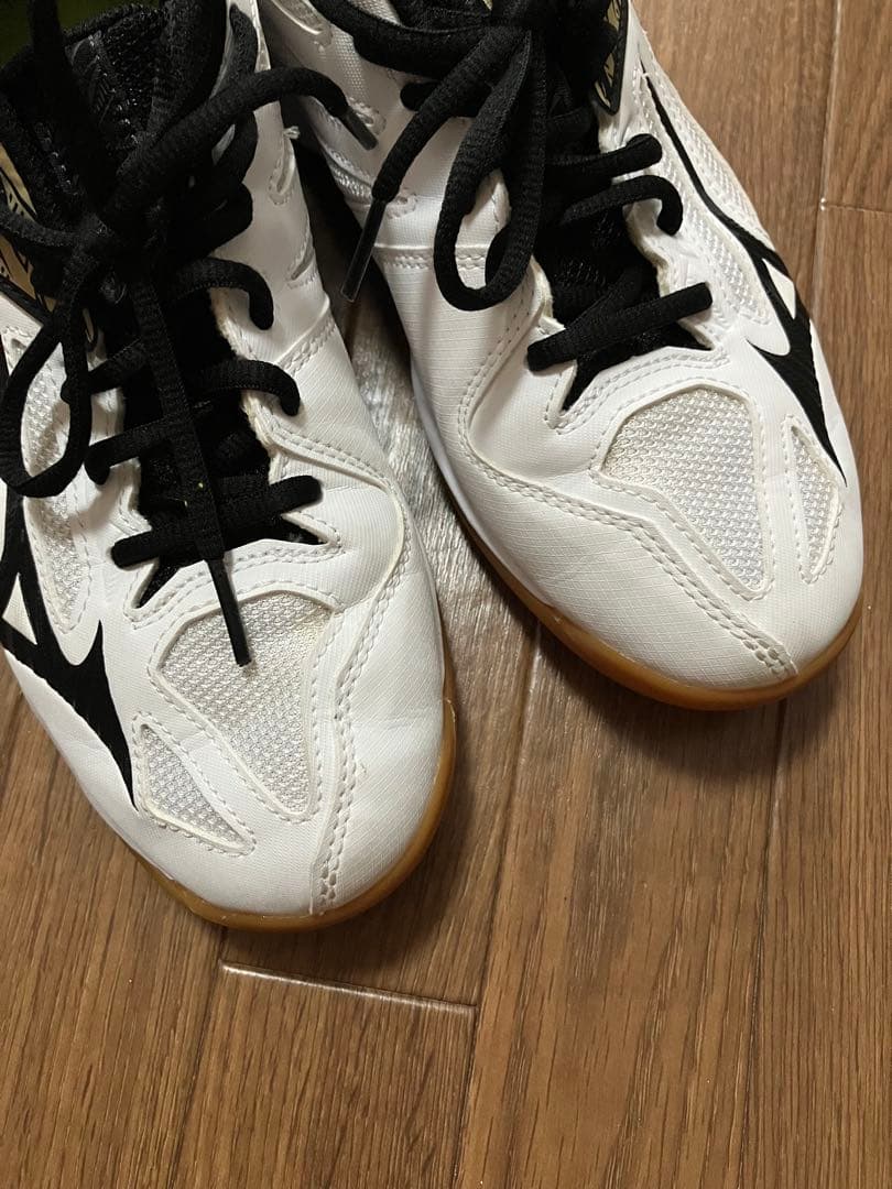 Mizuno サンダーブレードIII24.0白/黒 ひじ膝サポーター付き