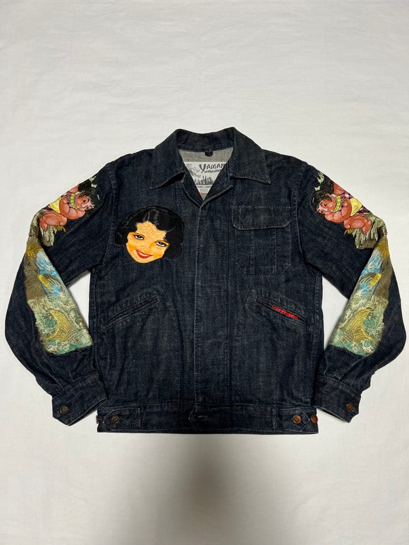 EVISU YAMANE 38サイズ Gジャン 刺繍 スーベニア HAGE