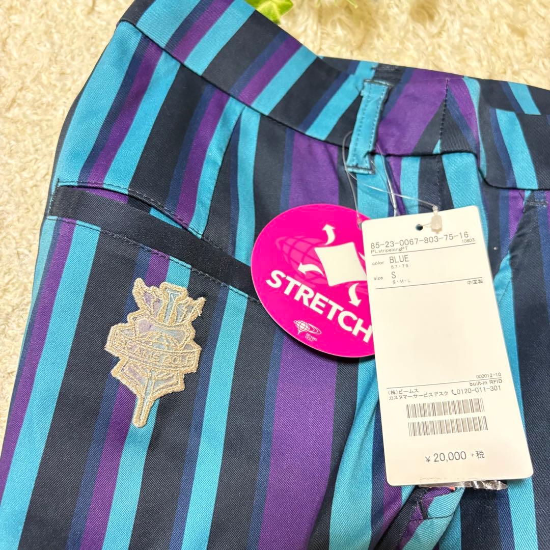 タグ付未使用　BEAMS GOLF ゴルフパンツ　ストレッチ　ストライプ柄
