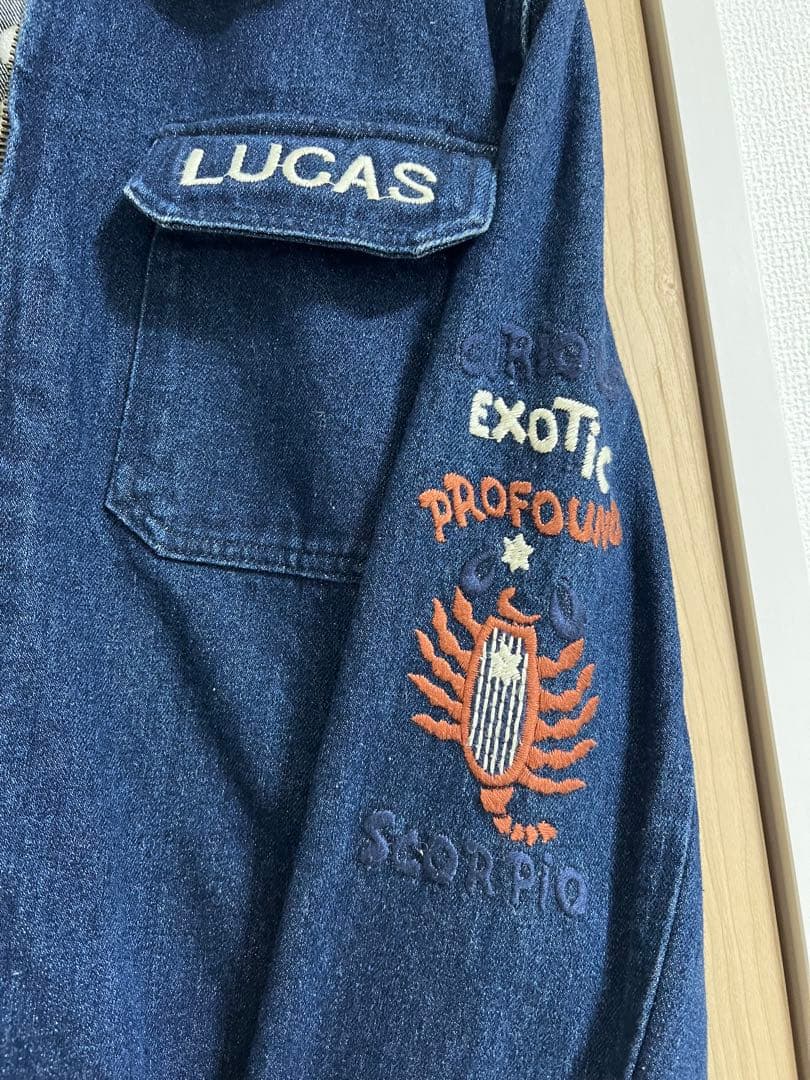 HOUSTON ヒューストン デニムジャケット USA ヴィンテージ　刺繍