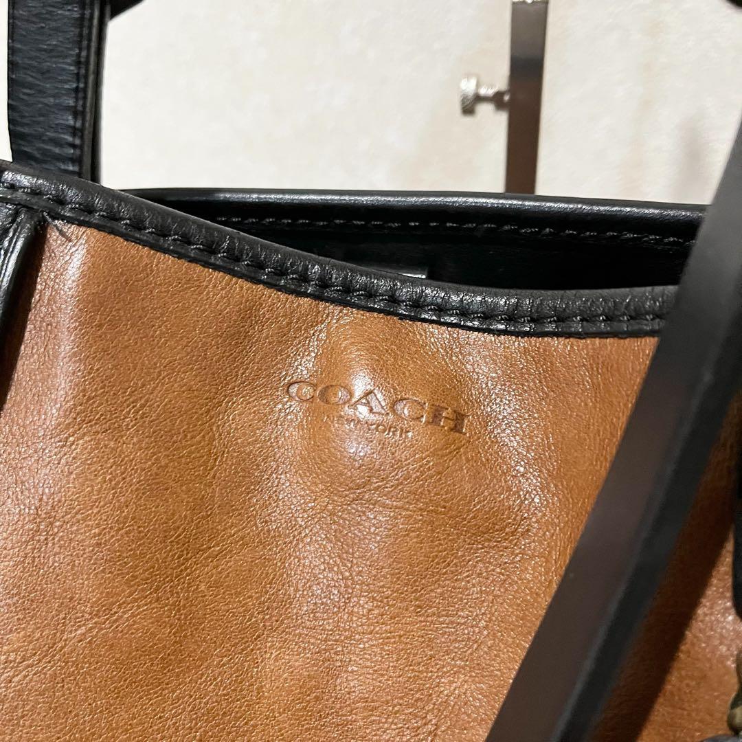 COACH コーチ　トートバッグ 肩掛け A4可 大容量 オールレザー
