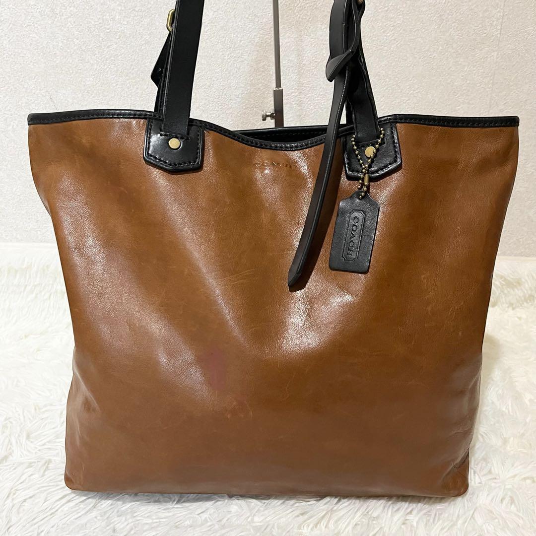 COACH コーチ　トートバッグ 肩掛け A4可 大容量 オールレザー
