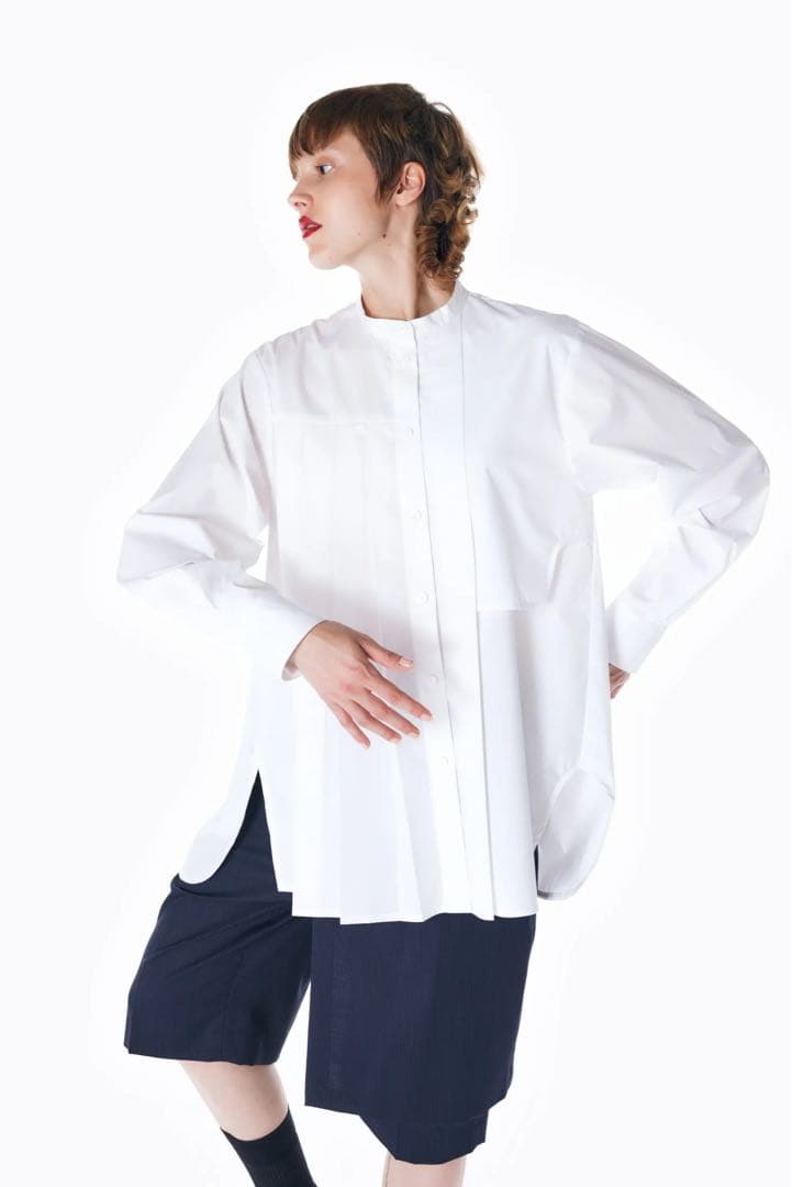 【極美品】ENFOLD アシンメトリーシャツ ネイビー