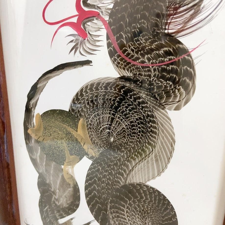 日光一筆龍 高瀬 縁起物 商売繁盛 白紙 墨色 絵画 日本画 壁掛け 額入り