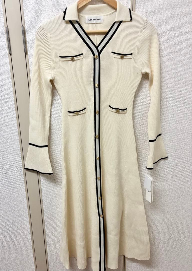 リリーブラウン スキッパーポロニットワンピース