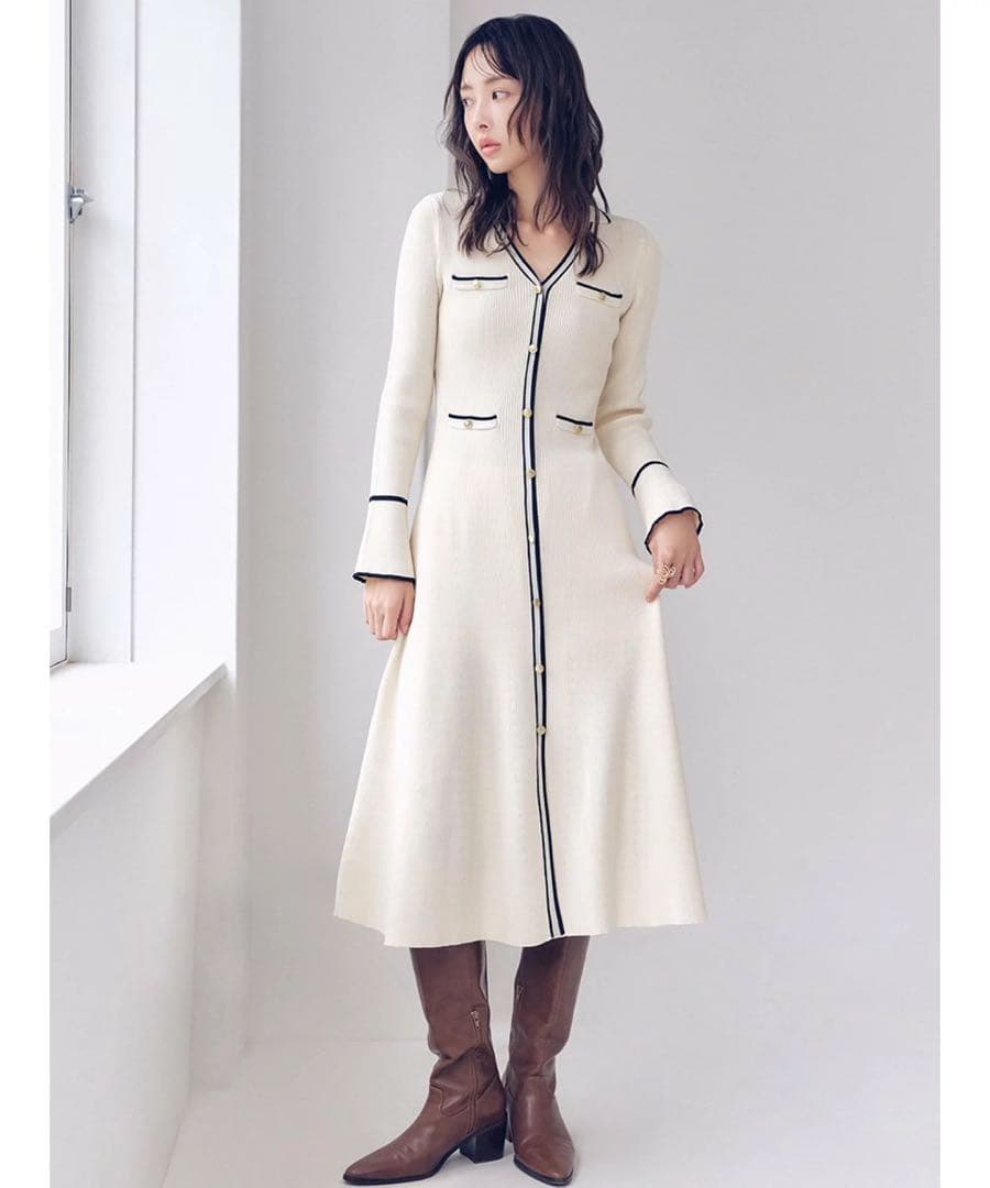 リリーブラウン スキッパーポロニットワンピース