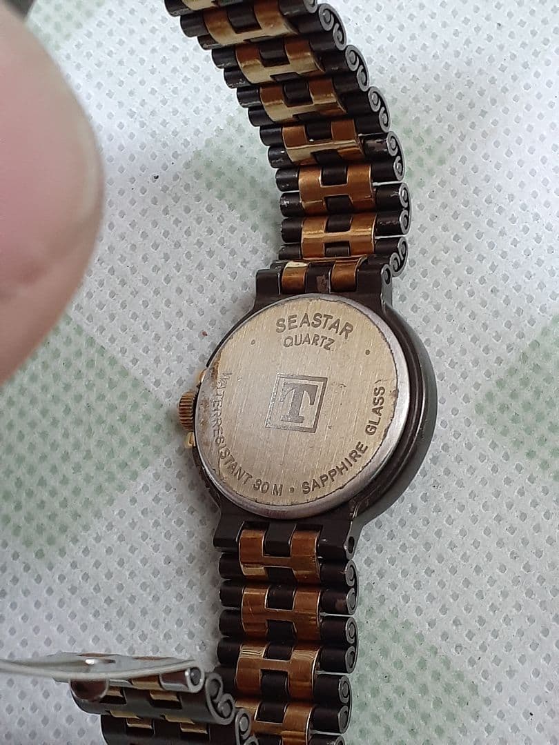 TISSOT 青文字盤 金属ベルト時計