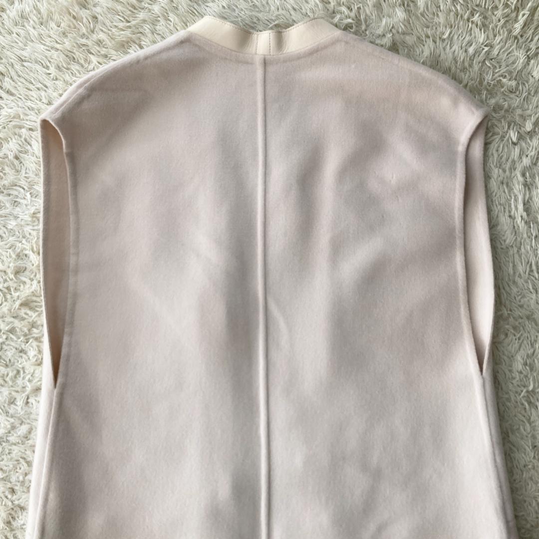 近年モデル ガーメント付　エルメス　カシミヤ100　ロング　ジレ　ベージュ