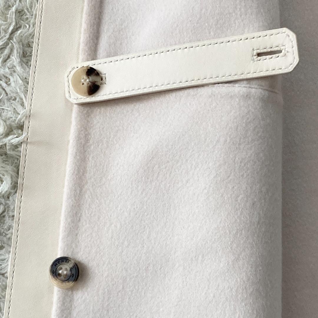 近年モデル ガーメント付　エルメス　カシミヤ100　ロング　ジレ　ベージュ