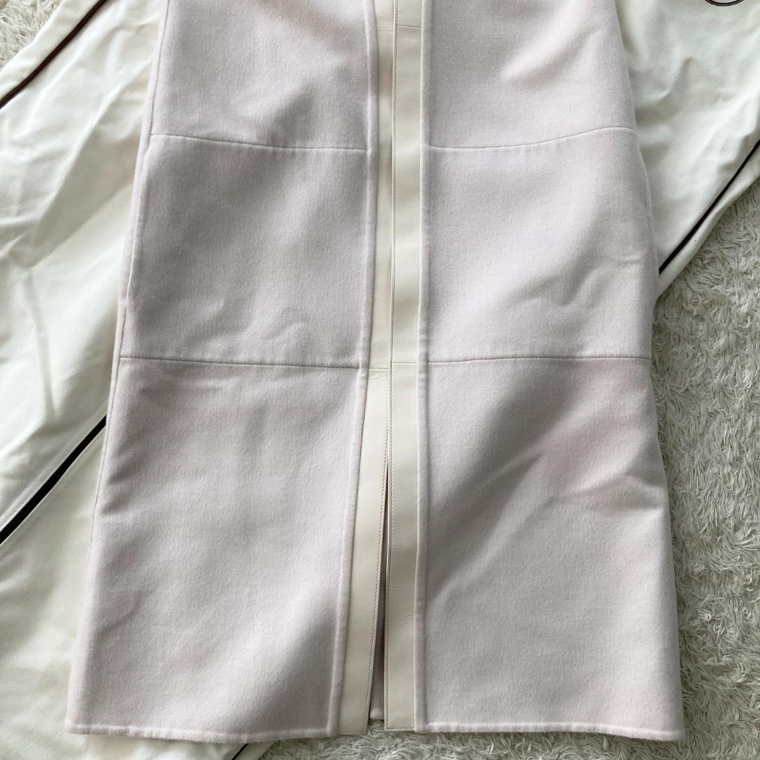 近年モデル ガーメント付　エルメス　カシミヤ100　ロング　ジレ　ベージュ