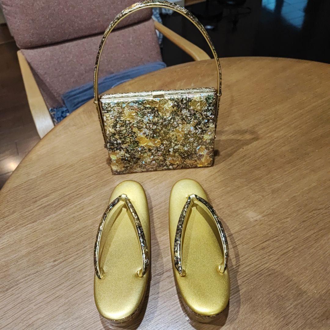 金鷲のバッグと草履のセット