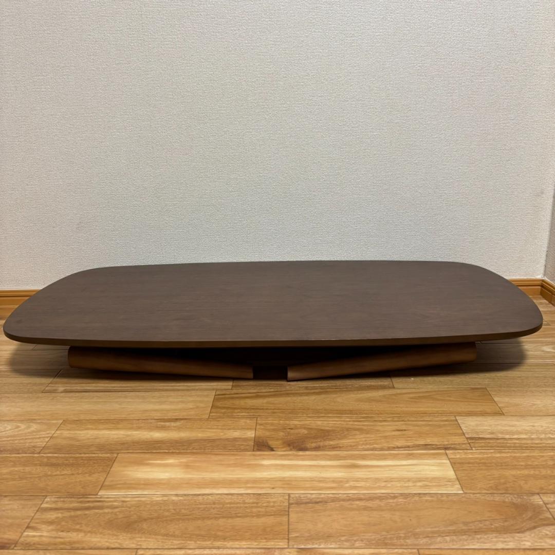 幅 100cm 折りたたみ ローテーブル ウォールナット 収納付き