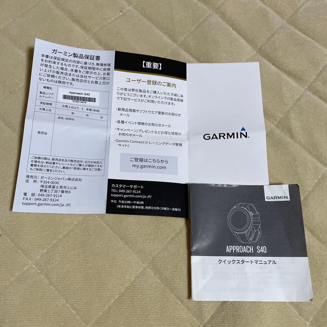 【美品】GARMIN Approach S40 GPSスマートウォッチ