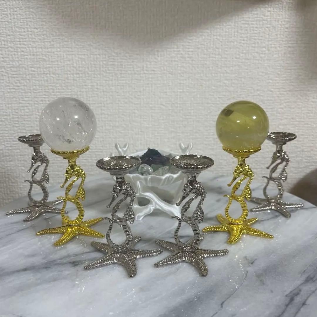 【台座販売】タツノオトシゴ　ゴールド2 シルバー4