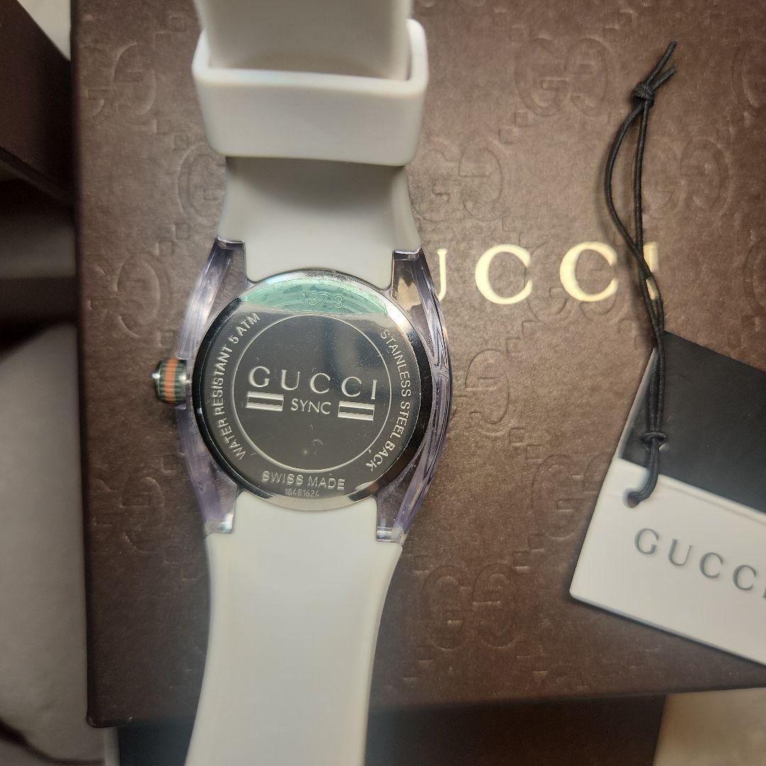 GUCCI SYNC ホワイトラバーベルト 時計
