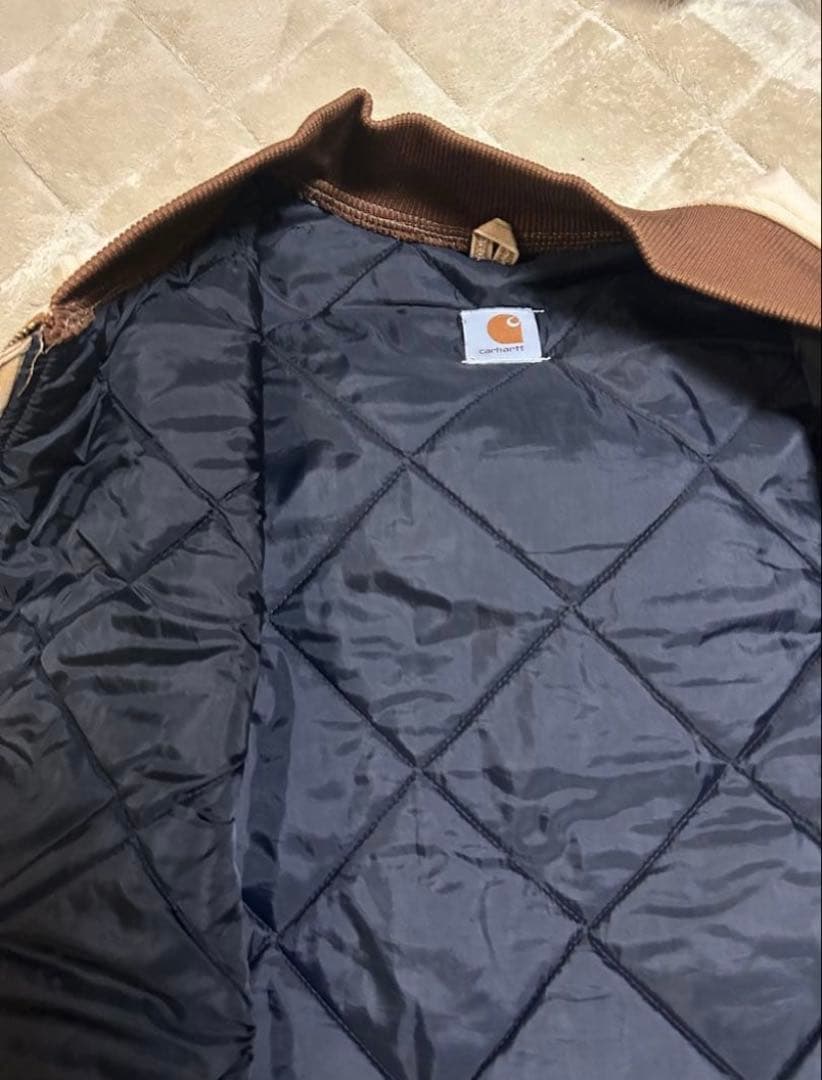 Carhartt ベージュ ダウンベスト BPAロゴ　ヴィンテージ