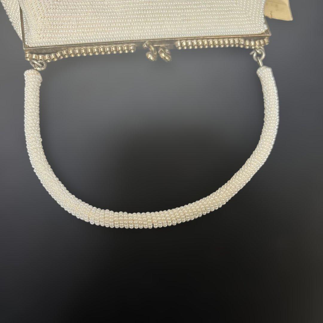 フラワー刺繍 和装バック がま口 ビーズバッグ 未使用 廃盤 ビンテージ札付き