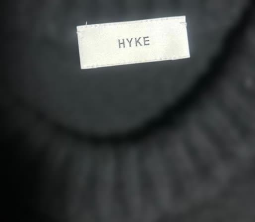 ハイク HYKE フリンジ付き ブラック 黒 ニット ベスト ウール ジレ