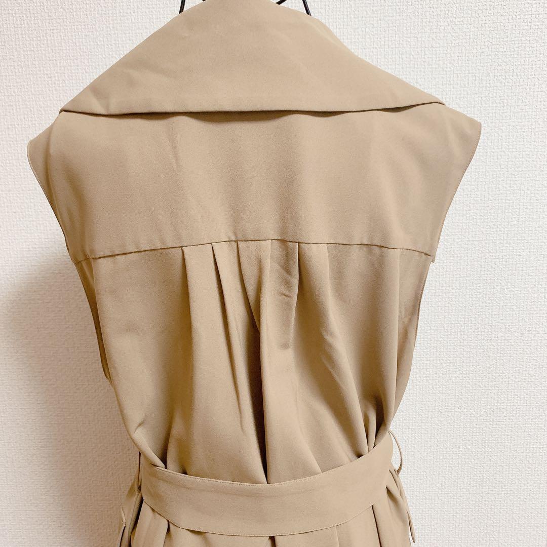 新品　ヤマダヤ　アーガ　Aga トレンチコート風　ロング　ジレ　キャメル