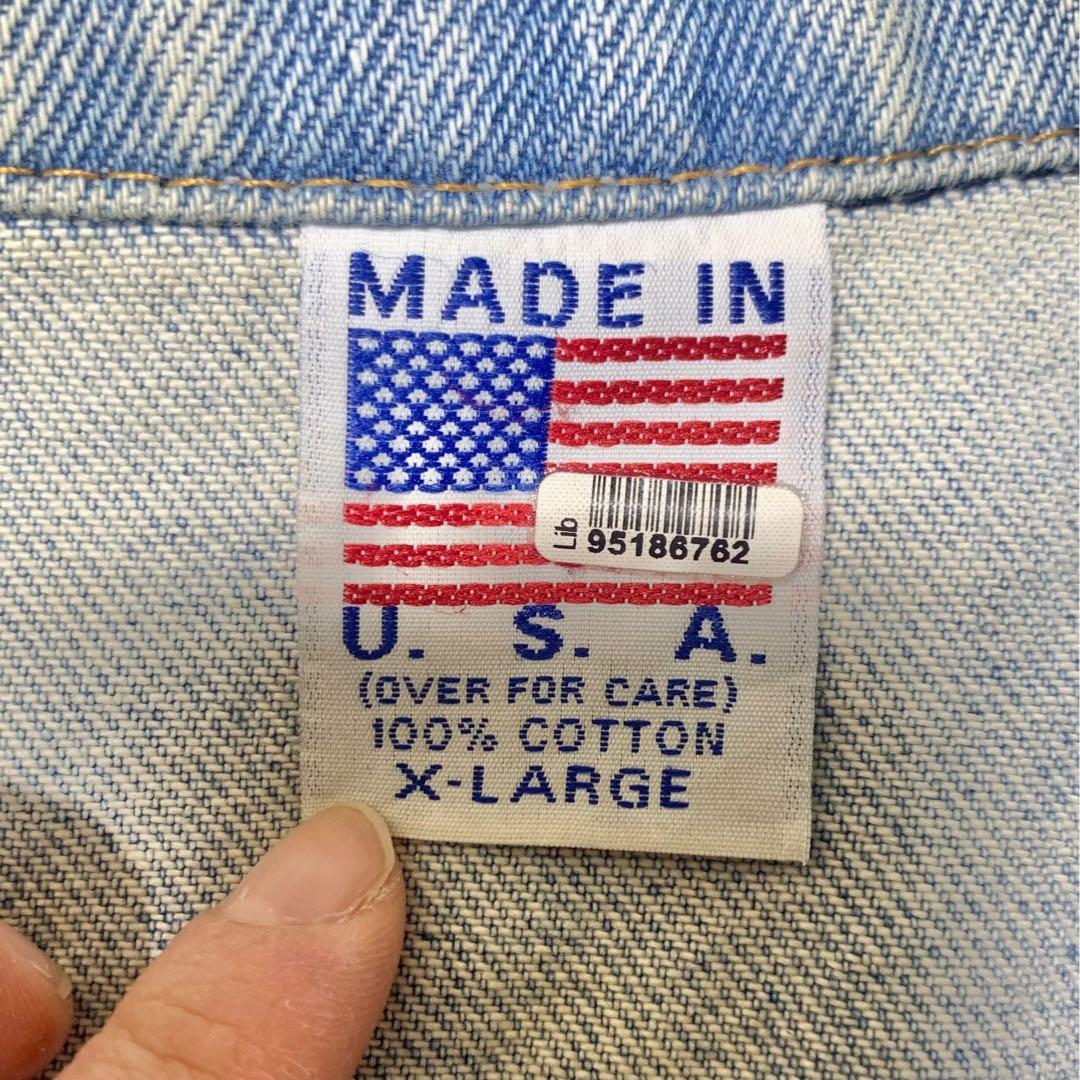 【kyon_kyon】90s USA製バックロゴデニムジャケットXLビンテ