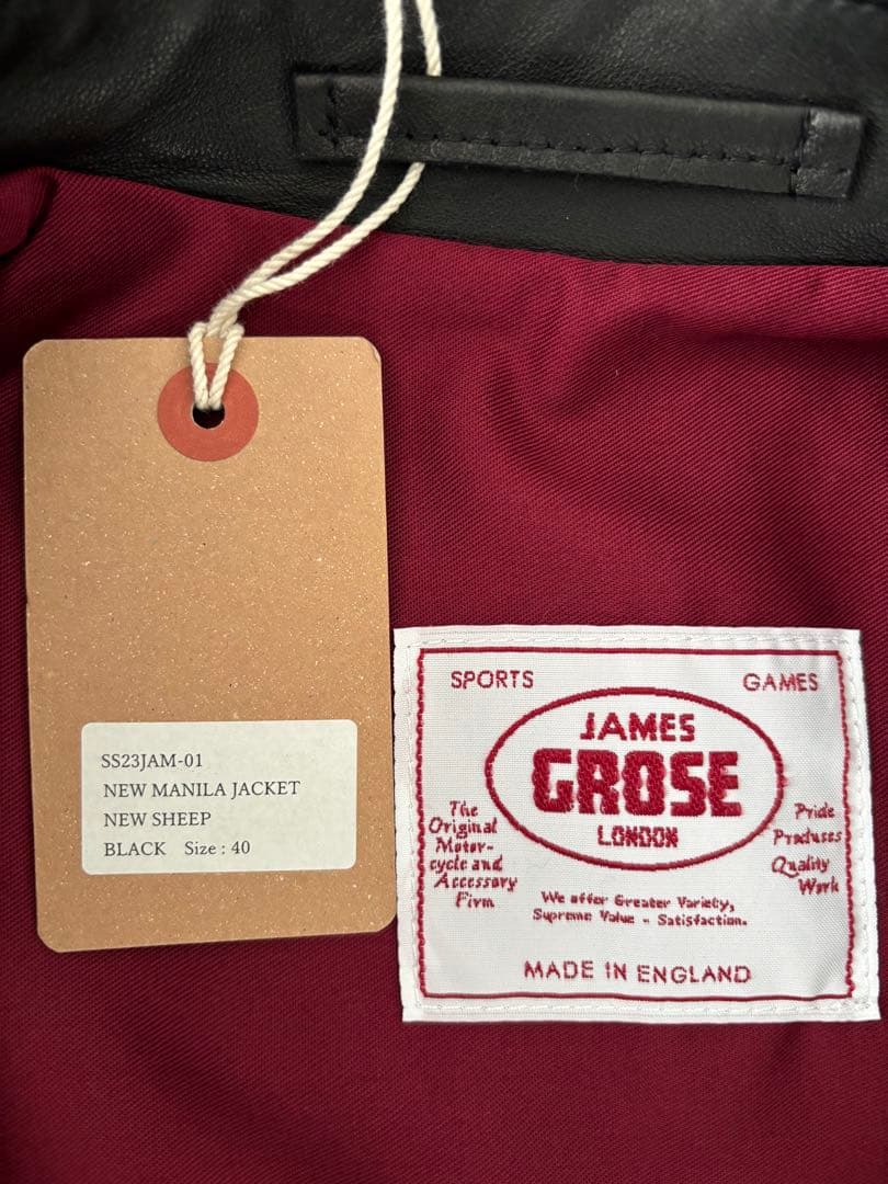 ほぼ未使用❗️JAMES GROSE ニューマニラシープレザー40ダブルライダース