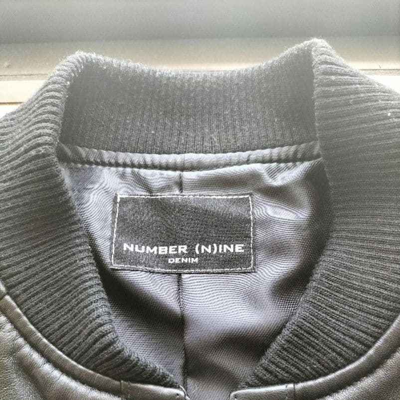 NUMBER (N)INE ラムレザージャケット ブラック 羊革 音符刺繍