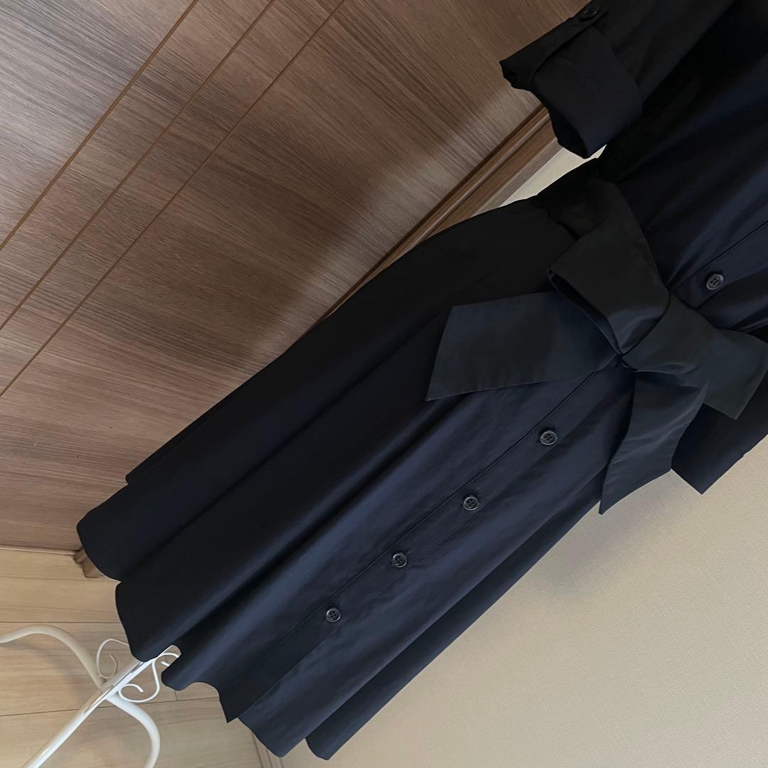 美品☆M PREMIER ☆シャツワンピース☆Mプル　☆ネイビー☆36