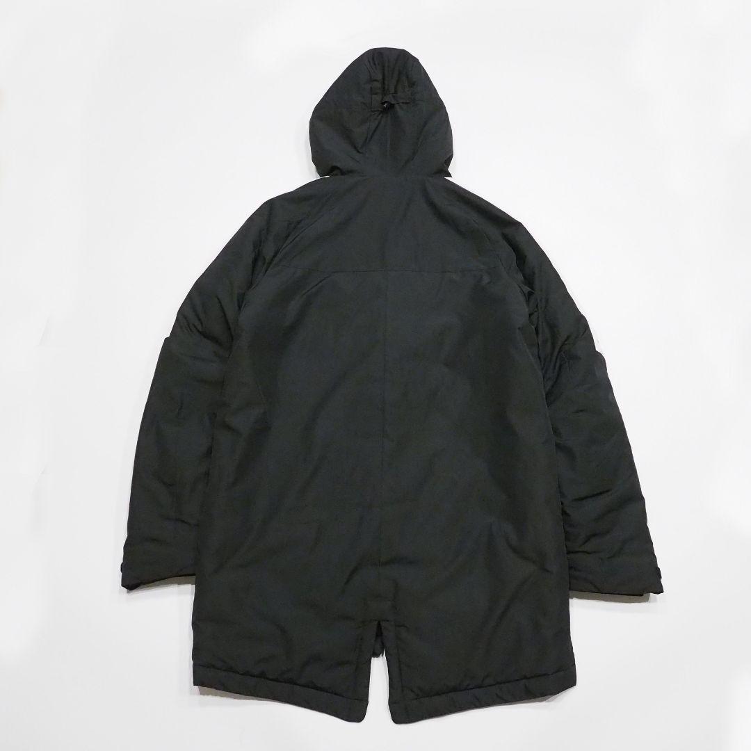 【良品】NIKE ベンチコート フード付き ワンポイントロゴ ブラック Мサイズ
