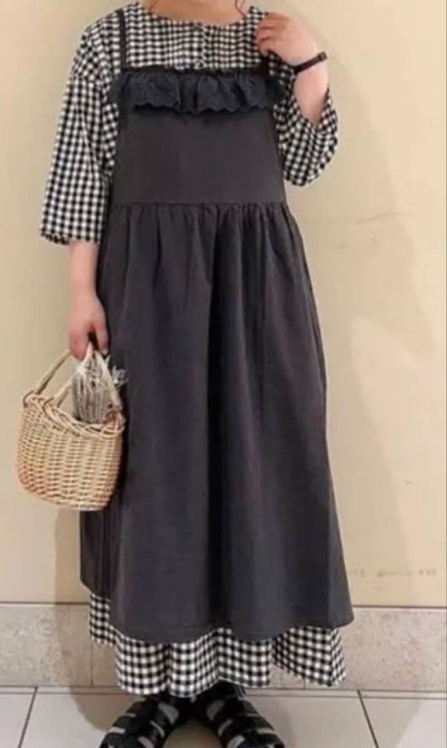 専用 Samansa Mos2 's スカラップ刺繍レースエプロン