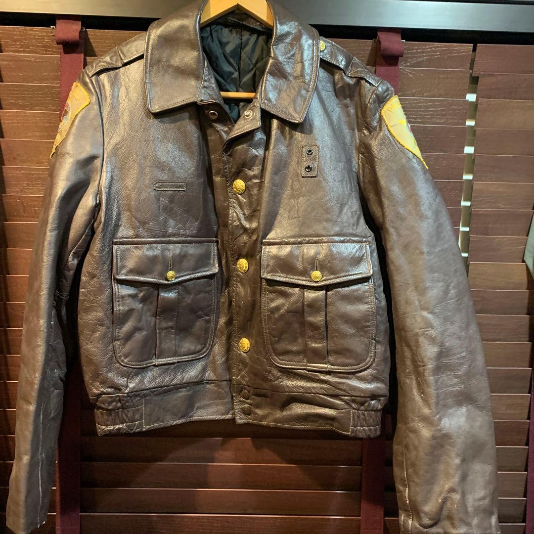 80年代USA palos hllls police ILレザージャケット古着