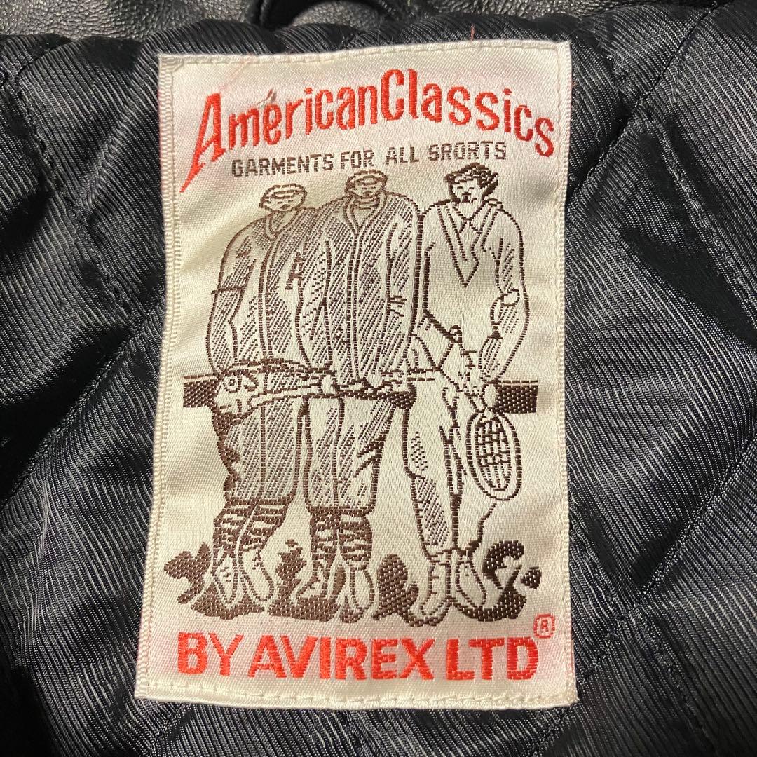 AVIREX VARSITY レザージャケット Black Eye Patch