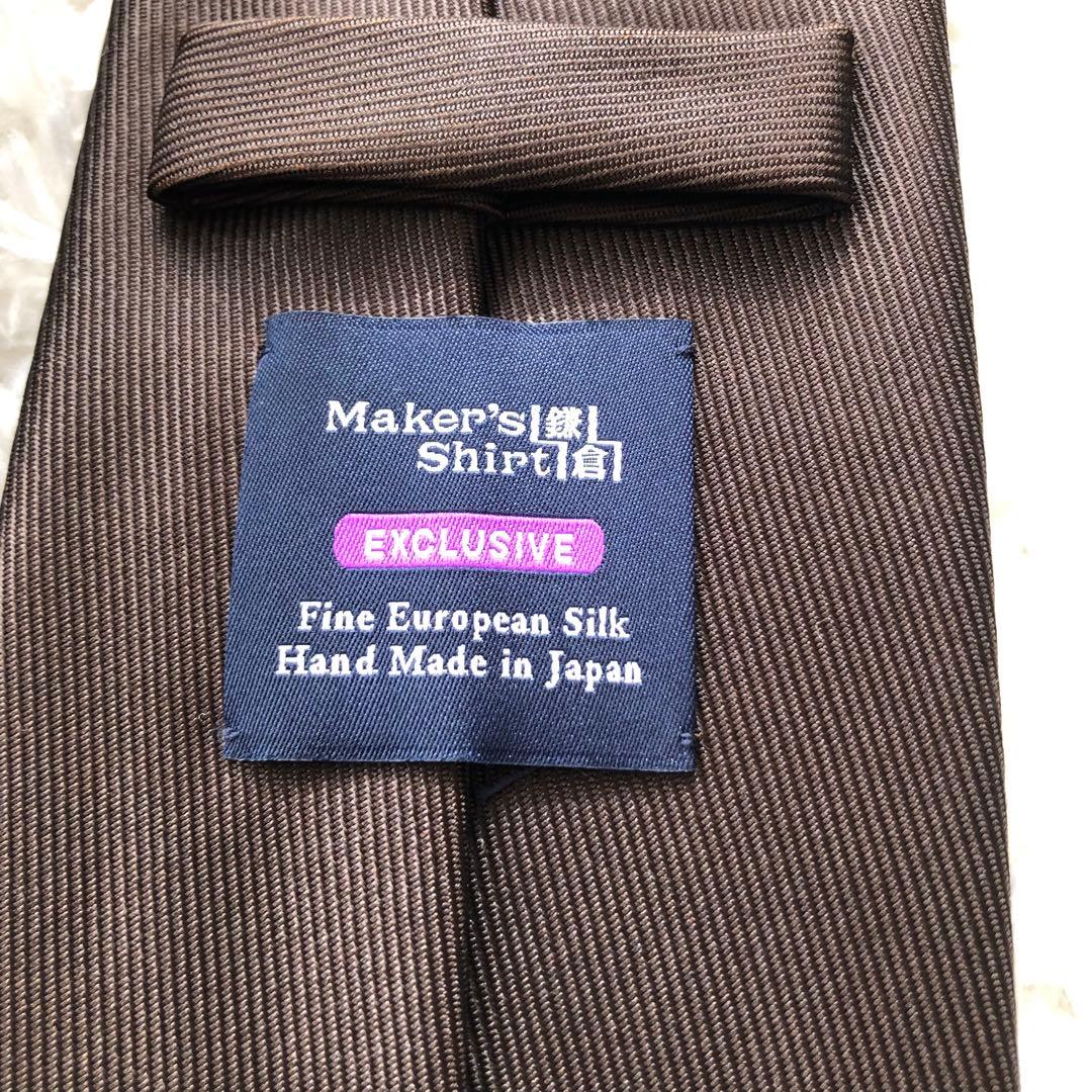 極美品✨メーカーズシャツ鎌倉 ネクタイ 茶 50oz English Twill