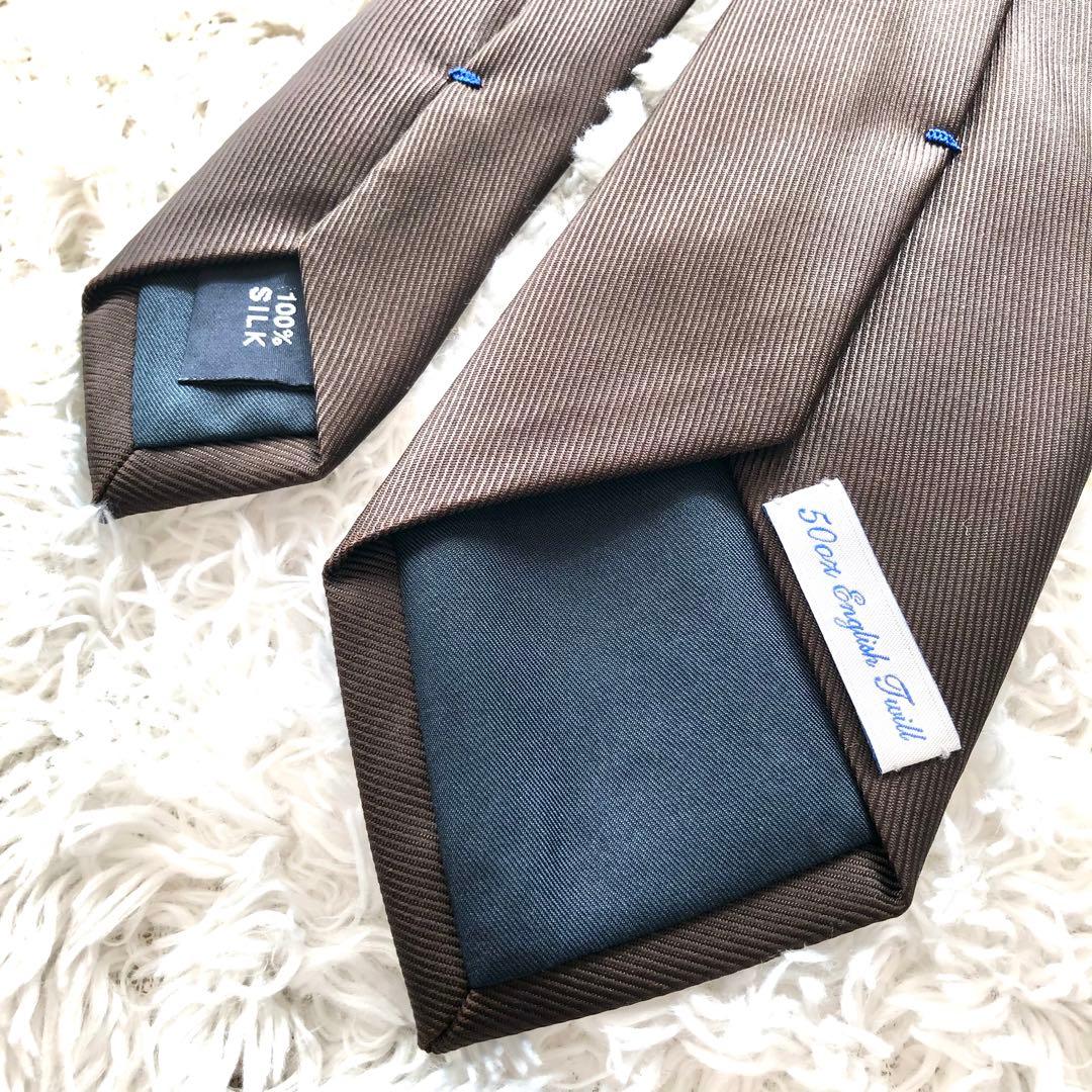 極美品✨メーカーズシャツ鎌倉 ネクタイ 茶 50oz English Twill