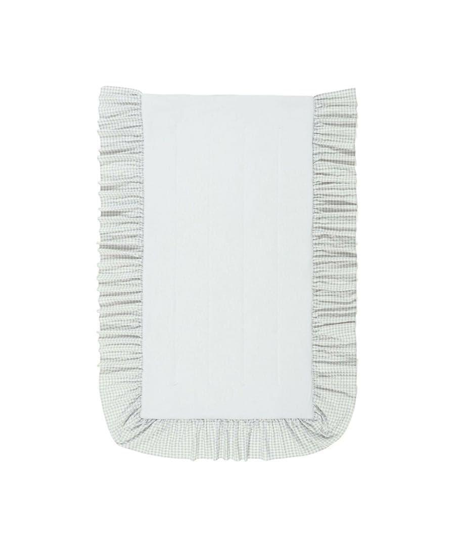 ふわろ 夏でもさらっともちもち ベッドパッド フリルチェック セミダブル WH