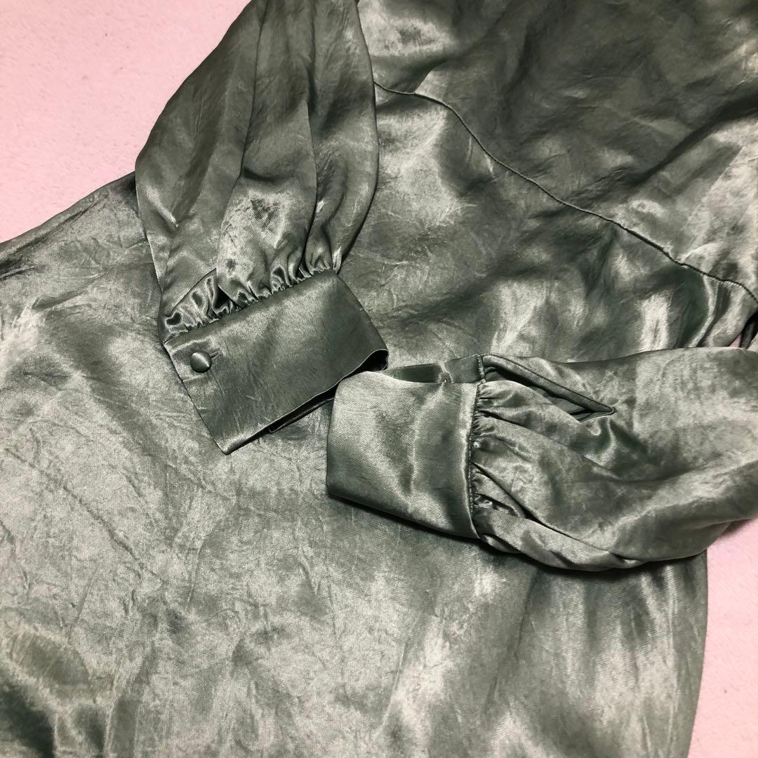 美品！beams joieve ヴィンテージサテン ワンピース ドレス　グリーン
