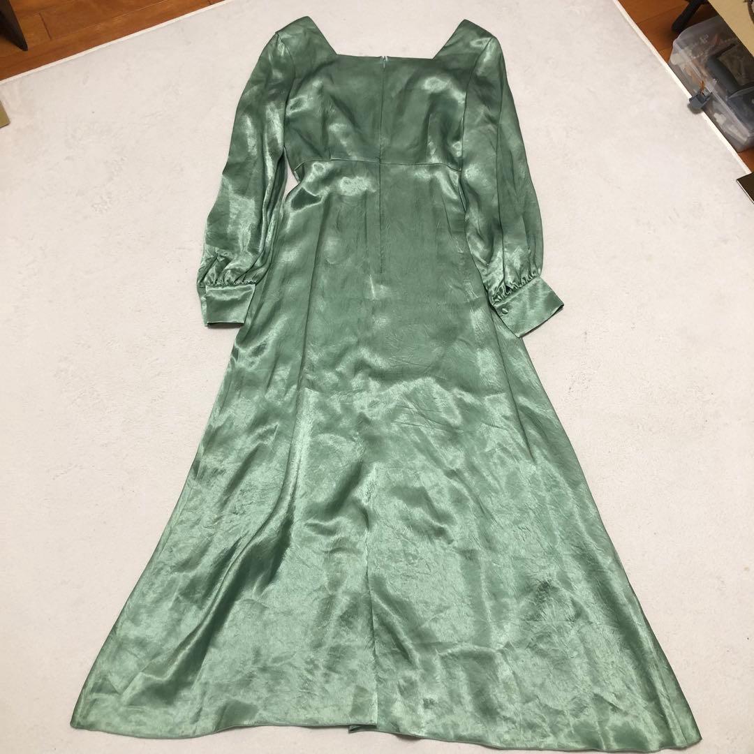 美品！beams joieve ヴィンテージサテン ワンピース ドレス　グリーン