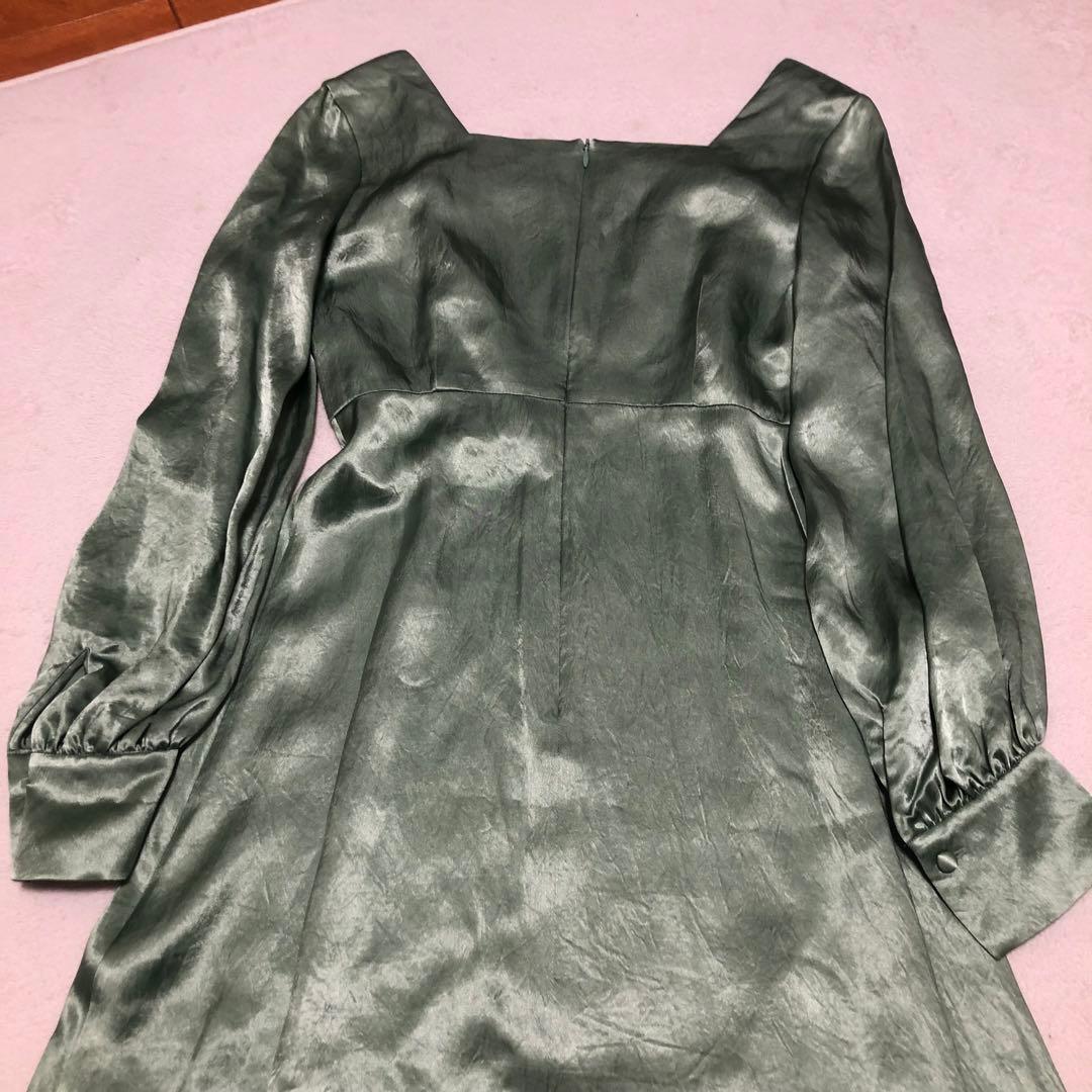 美品！beams joieve ヴィンテージサテン ワンピース ドレス　グリーン