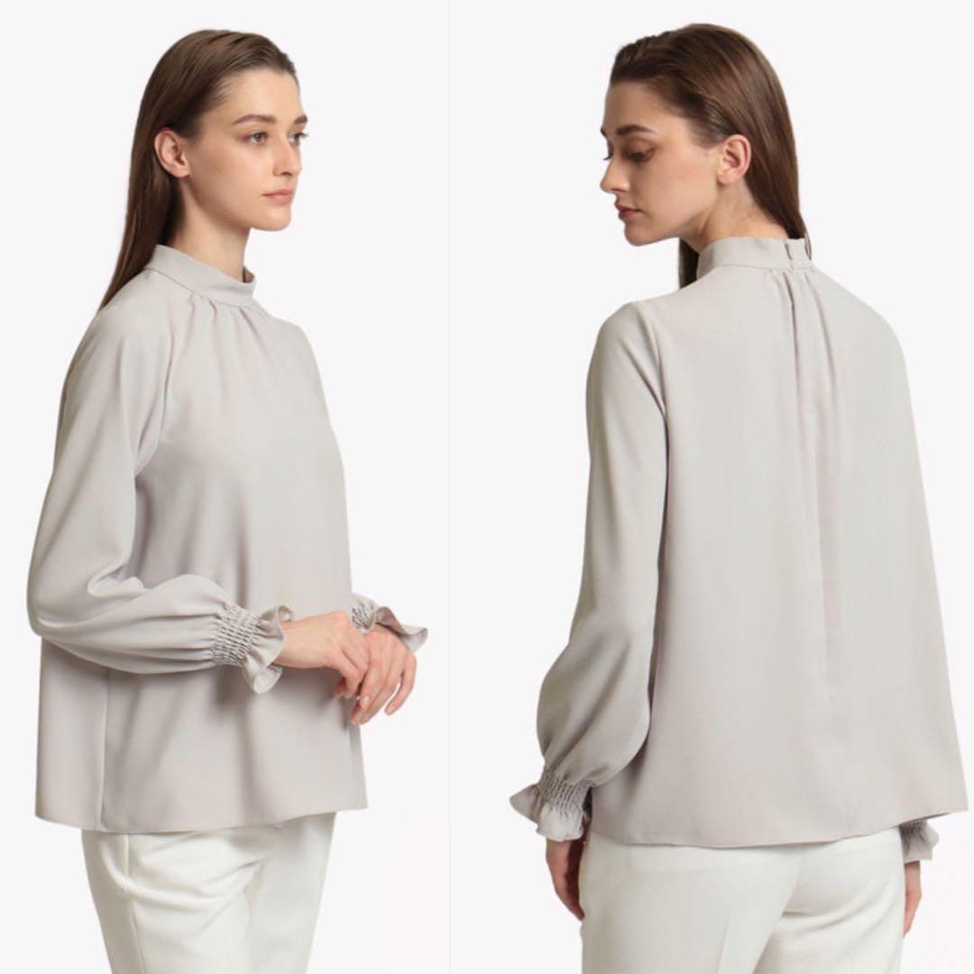 美品◇セオリーリュクス 2023SS 定価3万 スタンドカラー ブラウス 38