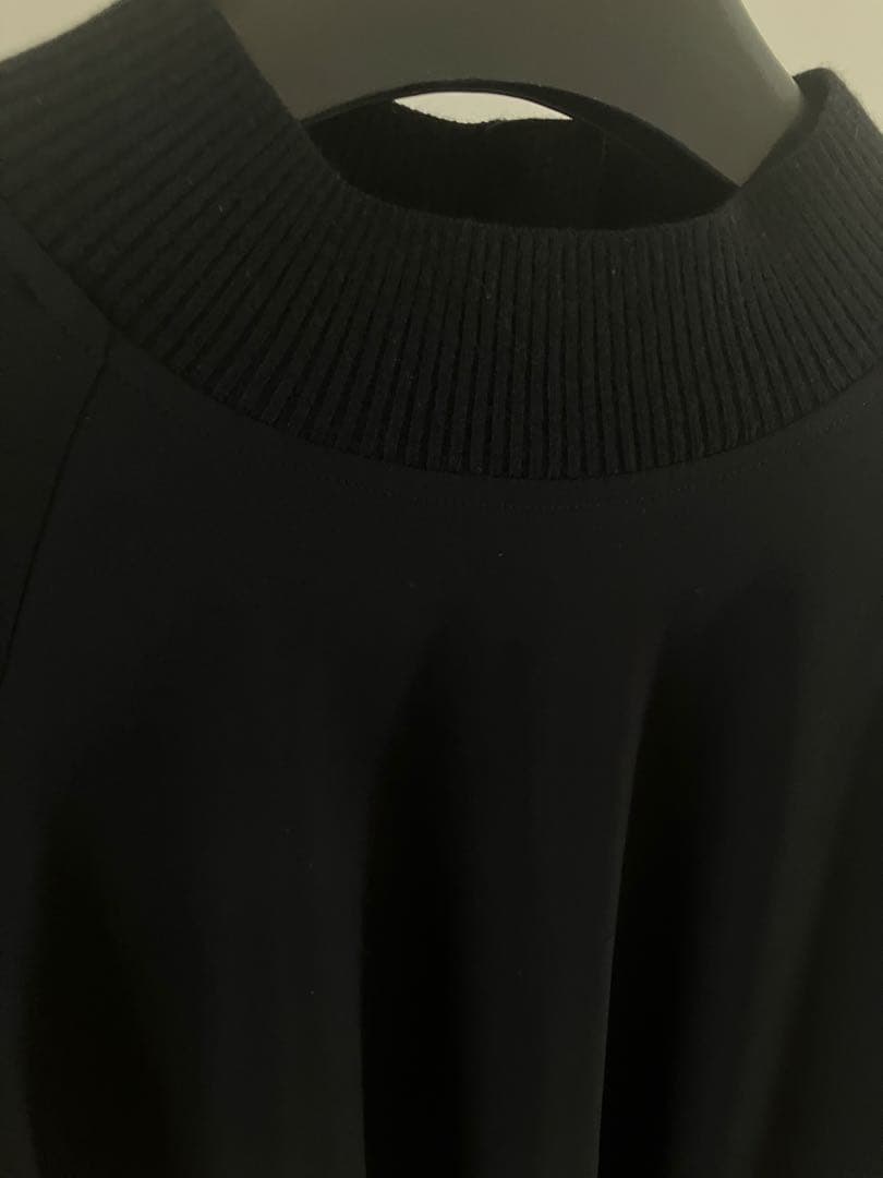 ENFOLD エンフォルド PEダブルクロス ハイネック ブラウス 黒