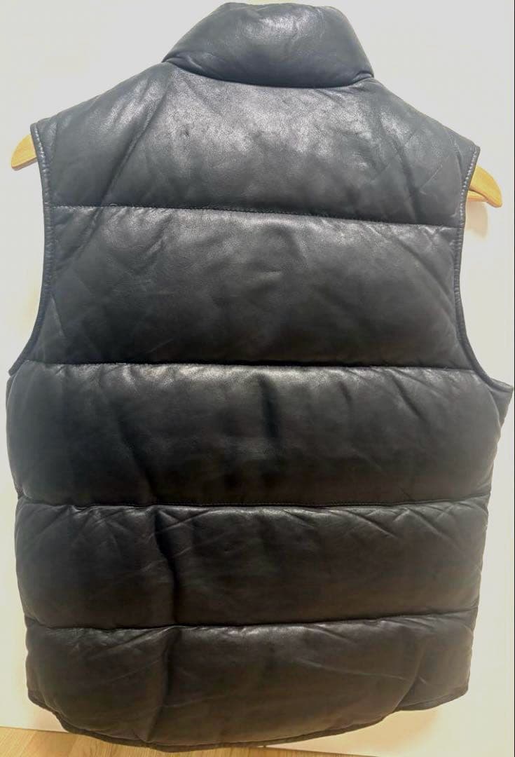 Schott　レザーダウンベスト　黒　M