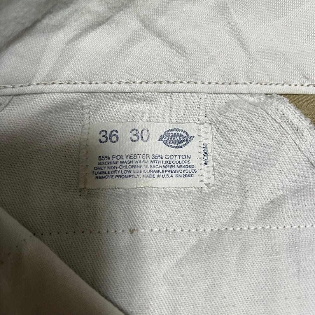 70s USA製 Dickies チビタグ ワークパンツ チノパン ベージュ
