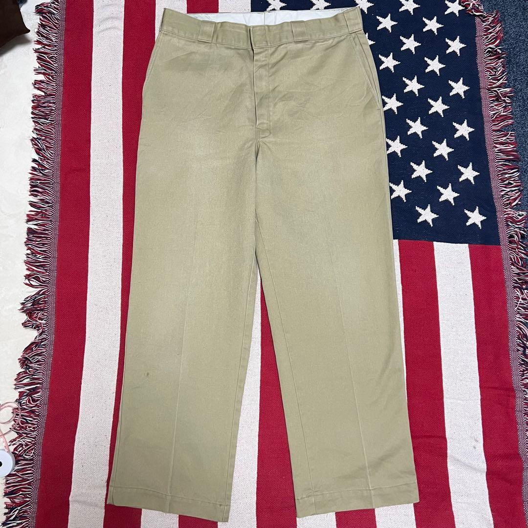 70s USA製 Dickies チビタグ ワークパンツ チノパン ベージュ