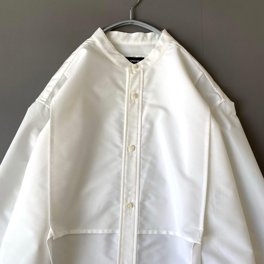 美品✨メゾンスペシャル　定価1.6万円　スタンドカラー　ロングシャツ　ブラウス