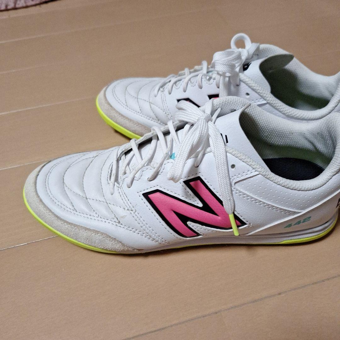 new balance 424 サッカーシューズ ホワイト/ピンク/イエロー