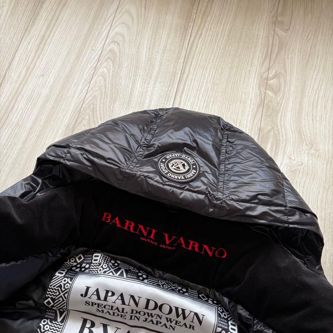 【極美品】BARNI VARNO ラインストーンロゴダウンベスト ブラック XL